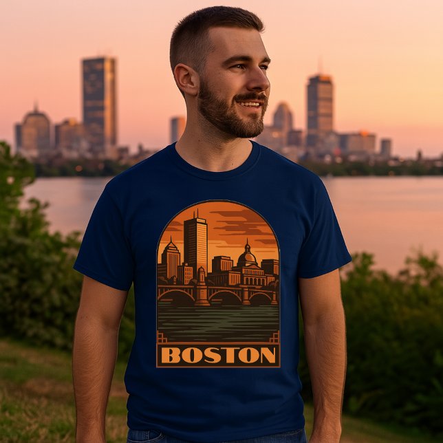 T-shirt Boston Retro Art Deco (Créateur téléchargé)