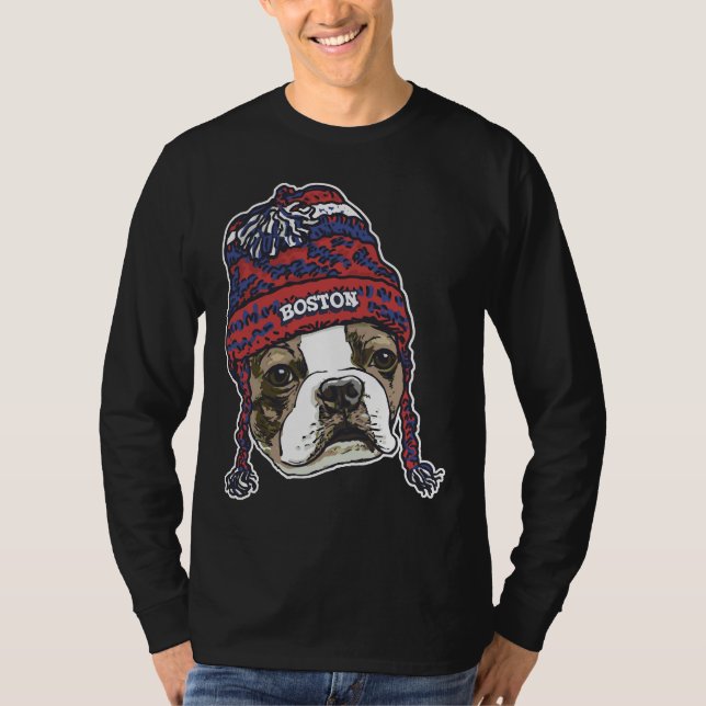 T-shirt Boston Sports Terrier Red Beanie (Devant)