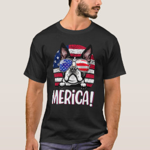 T-shirt Boston Terrier 4 juillet American Flag Chien Usa