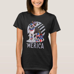 T-shirt Boston Terrier 4 juillet Merica Usa Drapeau Sungl