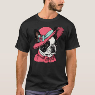 T-shirt Boston Terrier Anglais Lady Funny Chien Victorian