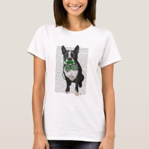 T-shirt Boston Terrier avec la moustache verte et 2