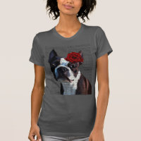 Boston Terrier avec Rose sur Head
