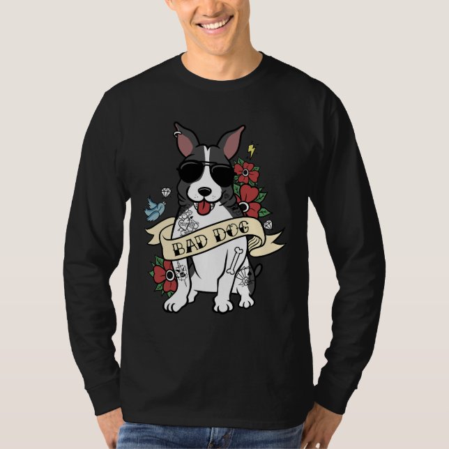 T-shirt Boston Terrier Bad Chien (Devant)