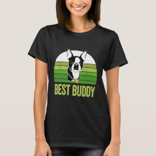T-shirt Boston Terrier Best Buddy Vintage Retro mignon chi