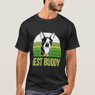 T-shirt Boston Terrier Best Buddy Vintage Retro mignon chi