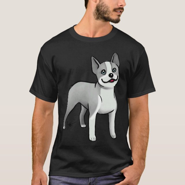 T-shirt Boston Terrier Blue (Devant)