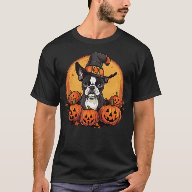 T-shirt Boston Terrier Bostie Dog Breed Pet Halloween Pump (Devant)