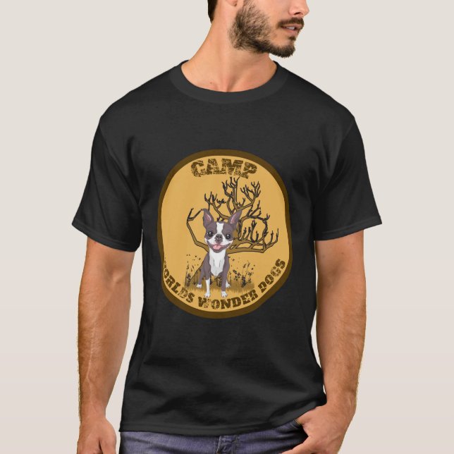 T-shirt Boston Terrier Camp Worlds Wonder Dogs (Devant)