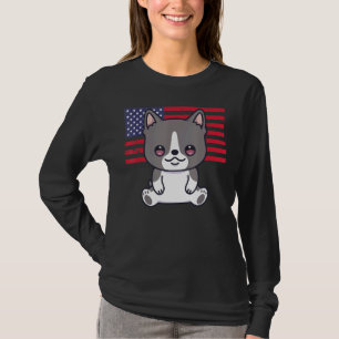 T-shirt Boston Terrier Chien 4 juillet Patriotique Usa Ame
