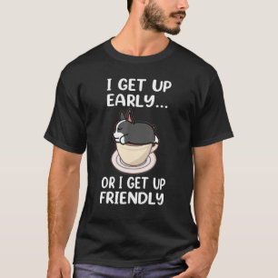 T-shirt Boston Terrier Chien Je Me Lève Tôt Café Funny Pup