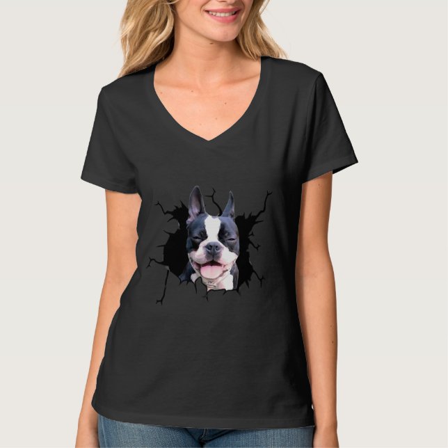 T-shirt Boston Terrier Chien reproduit Chiens Chiens Puppy (Devant)