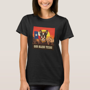 T-shirt Boston Terrier Dieu bénisse le Texas
