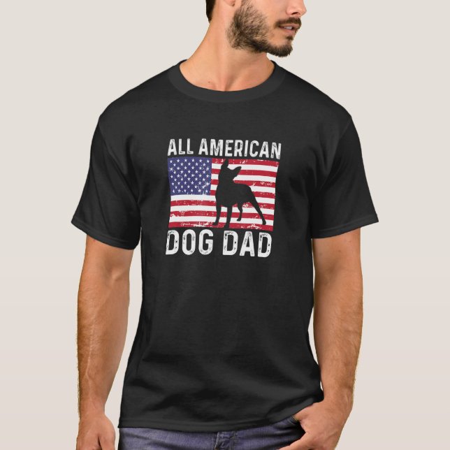 T-shirt Boston Terrier Distressed Patriotic All American U (Devant)