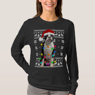 T-shirt Boston Terrier Dog éclaire un chiot moche Santa Ha