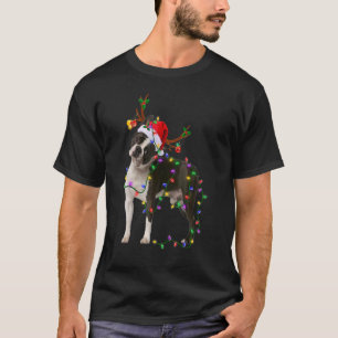 T-shirt Boston Terrier Dog Tree lumières Noël Noël Noël Pa