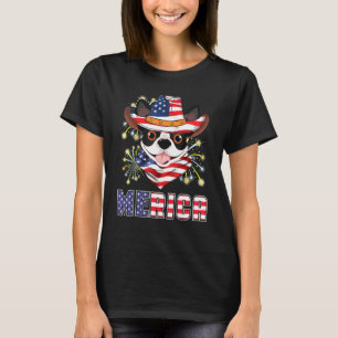 T-shirt Boston Terrier Dog Us Drapeau Casquette feux d'art