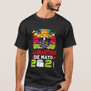 T-shirt Boston Terrier Dog Visage Masque Quarantino Cinco