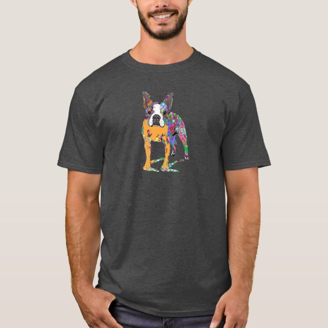 T-shirt Boston Terrier en graffiti (Devant)