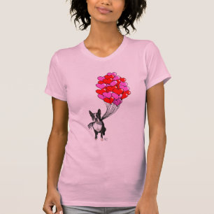 T-shirt Boston Terrier Et Ballons