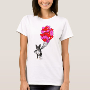 T-shirt Boston Terrier Et Ballons