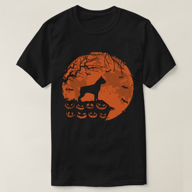 T-shirt Boston Terrier Et Moon Halloween Cadeau Amoureux d (Design devant)