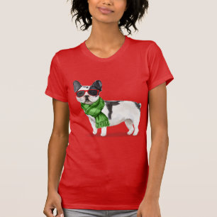 T-shirt Boston Terrier Funny Noël Fleas Navidog T-Shi
