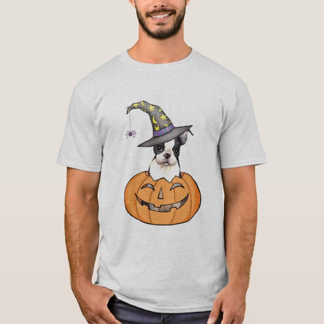 T-shirt Boston Terrier Halloween (Devant)