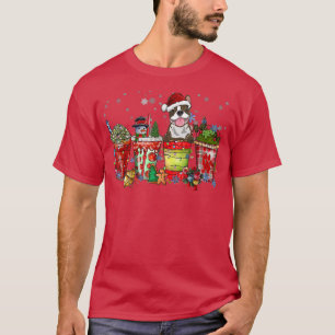 T-shirt Boston Terrier Iced Latte Snowmen Sweet Snow Chri