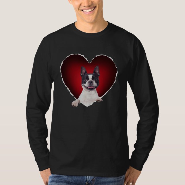 T-shirt Boston Terrier in Heart Boston Terrier dog (Devant)