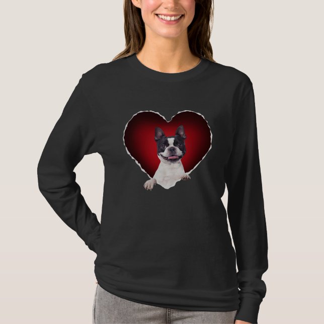 T-shirt Boston Terrier in Heart Boston Terrier dog (Devant)