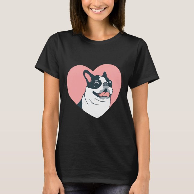 T-shirt Boston Terrier Love 168 (Devant)