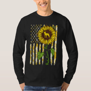 T-shirt Boston Terrier Maman Sunflower American Drapeau Ch
