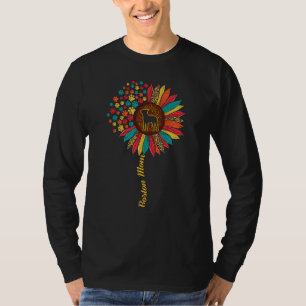 T-shirt Boston Terrier Maman Tournesol Chien Paw Coloré