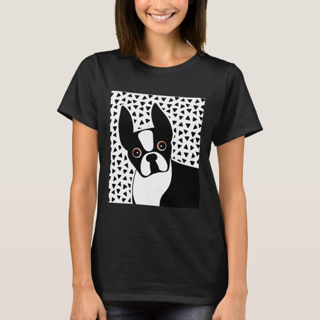 T-shirt Boston Terrier Modern Dog Art (Devant)
