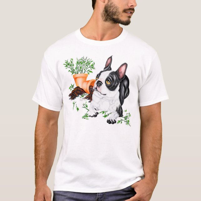 T-shirt Boston Terrier Naughty Pup (Devant)