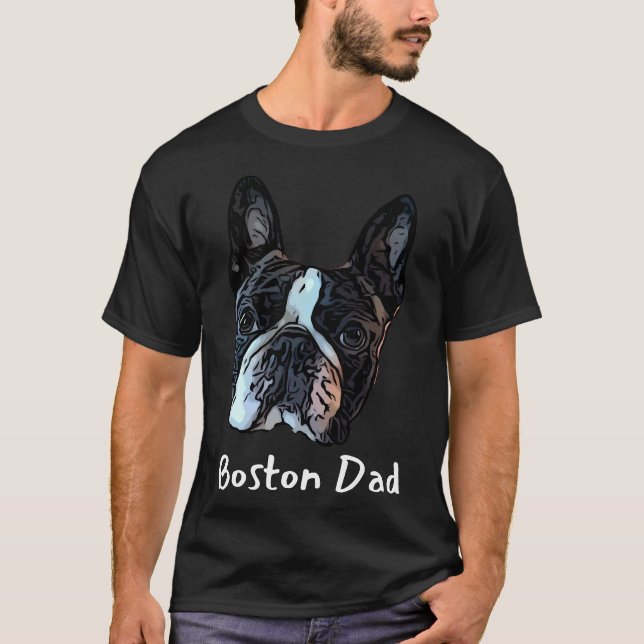 T-shirt Boston Terrier Papa (Devant)