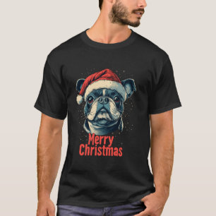 T-shirt Boston Terrier Père Noël Joyeux Noël Bostie Lover