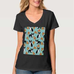 T-shirt Boston Terrier Pizza Slices Junk Food Drôle Chien 