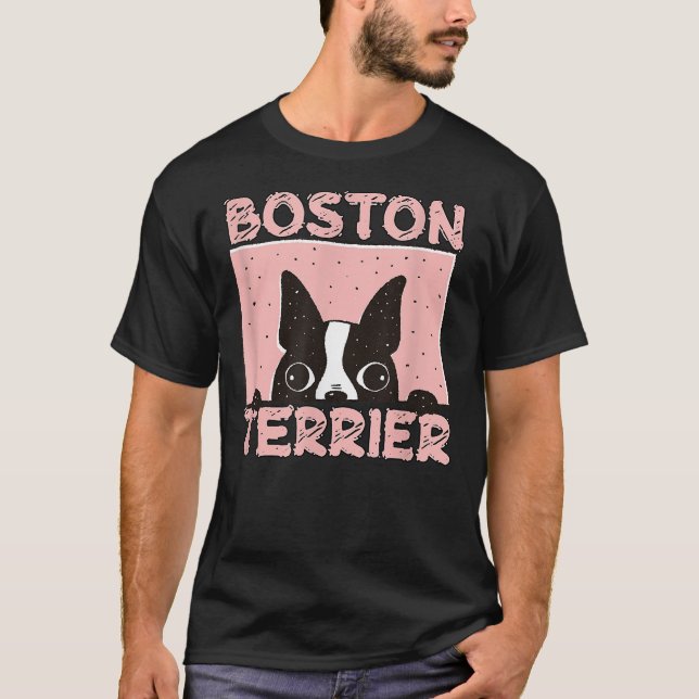 T-shirt Boston Terrier Pour Chien (Devant)