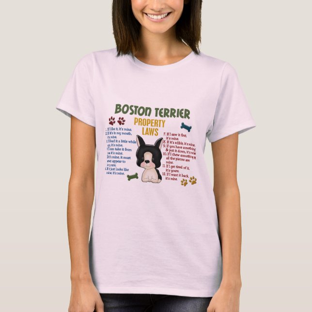 T-shirt Boston Terrier Propriété Lois 4 (Devant)