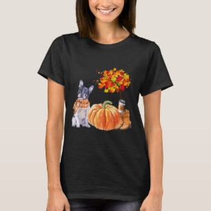 T-shirt Boston Terrier Scarf Citrouille épice Latte Automn