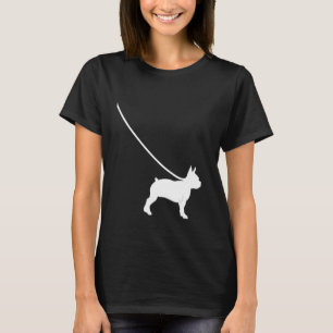 T-shirt Boston Terrier sur un chien en laisse Bostie Maman