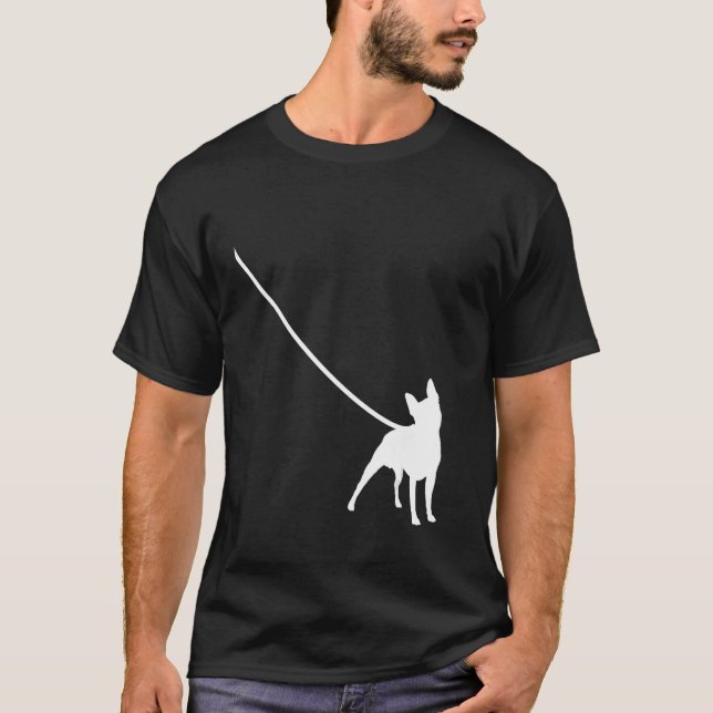 T-shirt Boston Terrier sur un chien en laisse Bostie Maman (Devant)