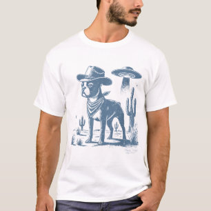 T-shirt Boston Terrier Ufo Cowboy Chien Chien Maman Chien