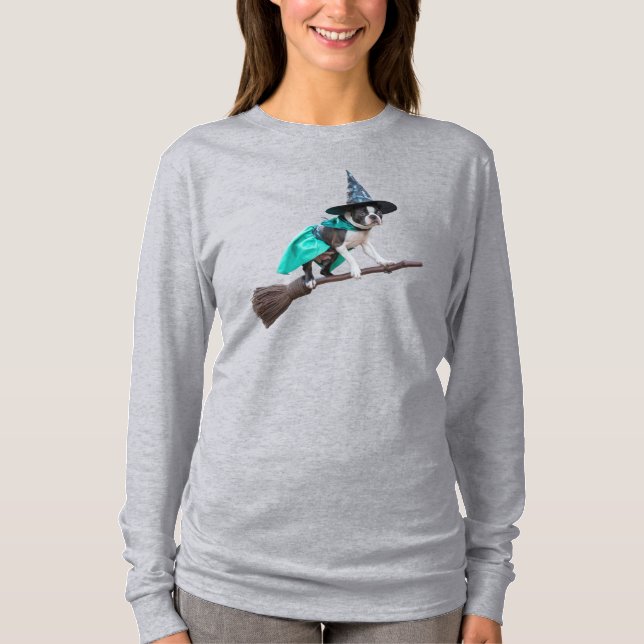 T-shirt Boston Terrier Witch (Devant)