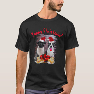 T-shirt Boston Terrier Yappy Christmas Chien Maman Et Papa