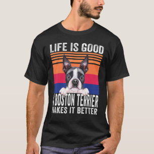 T-shirt Boston Terriers Votre Vie Est Vintage
