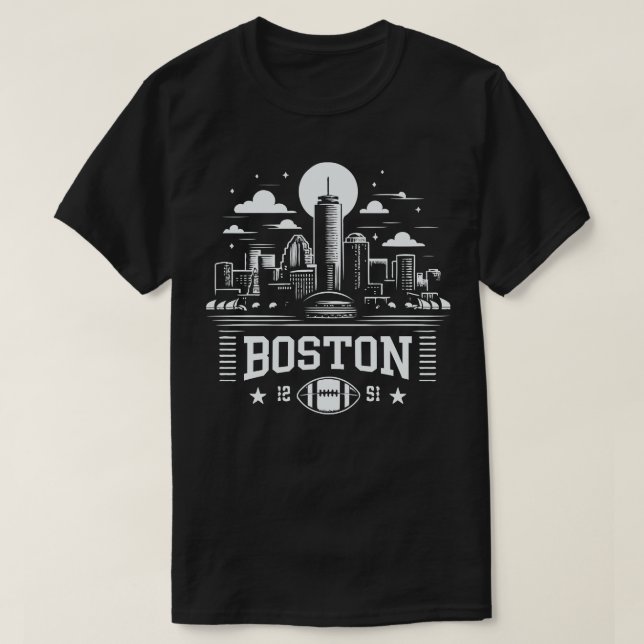 T-shirt Boston Vintage Skyline (Design devant)