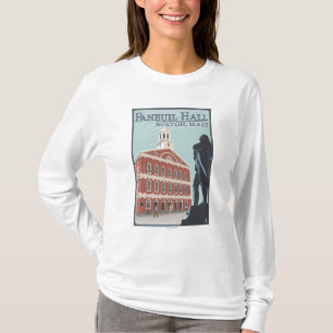 T-shirt Boston, vue de MassachusettsFaneuil Hall